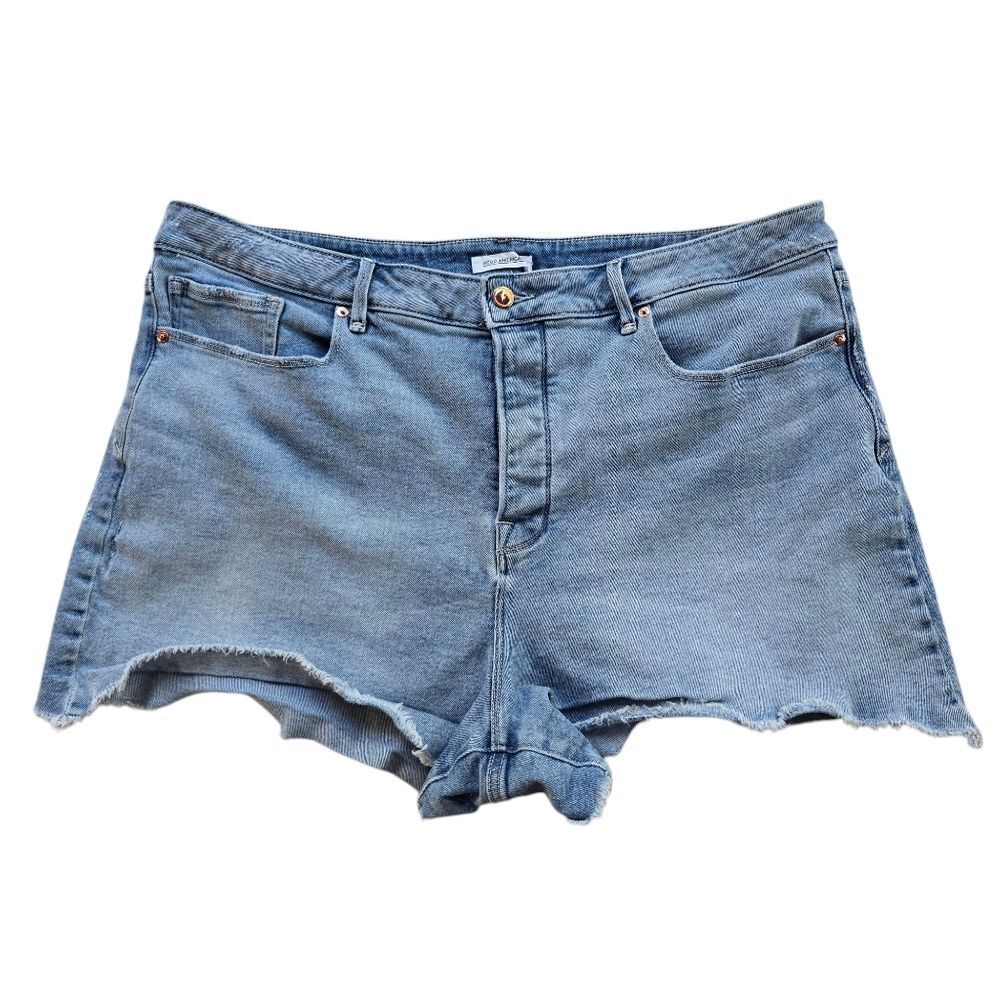 Good American Cut Off Denim Shorts Light Wash Plus size 20
